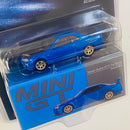 2023 Mini GT MiJo Exclusives 1:64 Limited Edition 1/7200 Nissan Skyline GT-R R34 Top Secret 531 azul bayside Llantas de Goma