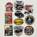 Set de 10 Stickers de Autos Clásicos Hot Rods y Chicas Pin-Up