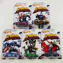 2020 Hot Wheels Spider-Man: Maximum Venom Colección Set de 5 - 70 Dodge Hemi Challenger, Jack Hammer, 71 El Camino Chevrolet, Custom 15 Ford Mustang, Tail Dragger 41 Ford Coupe