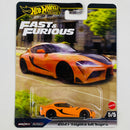 2025 Hot Wheels Premium Fast & Furious Rápidos y Furiosos 2021 Toyota GR Supra naranja Llantas de Goma RR