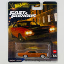 2025 Hot Wheels Premium Fast & Furious Rápidos y Furiosos 1970 Custom Plymouth Roadrunner naranja metálico Llantas de Goma RR Primera Edición