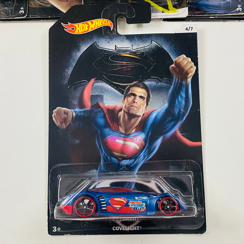 2016 Hot Wheels Batman v Superman Colección Set de 7 y CHASE - Twin Mill, Rockster, Mad Manga, Covelight, Muscle Tone, Power Pistons, Tantrum, Overbored 454 CHASE de Edición Limitada