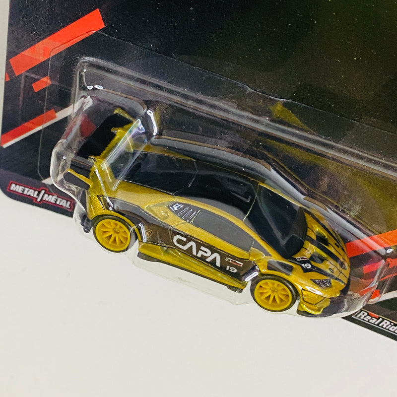 2025 Hot Wheels Premium Gran Turismo Lamborghini Huracan LP 620-2 Super Trofeo dorado metálico Llantas de Goma RR