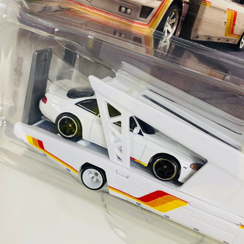 2025 Hot Wheels Premium Car Culture Team Transport Toyota Soarer y camión Kousoku Hauler con Llantas de Goma RR