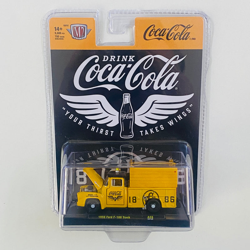 2024 M2 Machines Limited Edition 1/9,600 Coke Coca Cola 1956 Ford F-100 Truck A38 beige Llantas de Goma