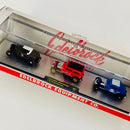 2023 M2 Machines Limited Edition 1/2,750 Edelbrock Equipment Co. Set de 3 - 1932 Ford Roadster, 1932 Ford Tudor Sedan & 1932 Ford Three Window Coupe HS02 con Llantas de Goma