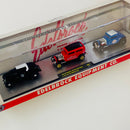 2023 M2 Machines Limited Edition 1/2,750 Edelbrock Equipment Co. Set de 3 - 1932 Ford Roadster, 1932 Ford Tudor Sedan & 1932 Ford Three Window Coupe HS02 con Llantas de Goma