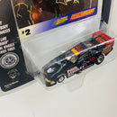 1997 Johnny Lightning KISS Colección Set de 4 Funny Cars con Llantas de Goma y Tarjeta Fotográfica - Paul Stanley, Gene Simmons, Ace Frehley, Peter Criss