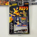 1997 Johnny Lightning KISS Colección Set de 4 Funny Cars con Llantas de Goma y Tarjeta Fotográfica - Paul Stanley, Gene Simmons, Ace Frehley, Peter Criss