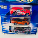 2003 Hot Wheels Blue Book Exclusive 3 Pack Set de 3 - Fandango (Exclusivo), Pony Up, Dodge Charger R/T