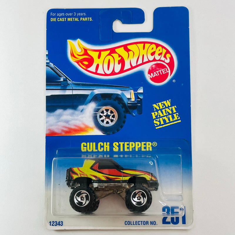 1995 Hot Wheels Gulch Stepper 251 negro SB base ZAMAC