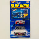 2003 Hot Wheels Blue Book Exclusive 3 Pack Set de 3 - Fandango (Exclusivo), Rocket Oil Special, Hammered Coupe con Guía Coleccionista