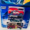 2003 Hot Wheels Blue Book Exclusive 3 Pack Set de 3 - Fandango (Exclusivo), Rocket Oil Special, Hammered Coupe con Guía Coleccionista