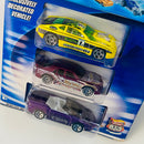 2003 Hot Wheels Blue Book Exclusive 3 Pack Set de 3 - Overbored (Exclusivo), Mercedes Benz C-Class, Chevrolet Camaro Convertible