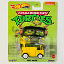 2023 Hot Wheels Premium Entertainment Teenage Mutant Ninja Turtles Tortugas Ninja TMNT Party Wagon amarillo Llantas de Goma RR