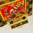 1998 Racing Champions NASCAR Limited Edition 1/9,998 Toy R Us Exclusive Bill Elliott 94 McDonalds Ford Taurus dorado metálico Llantas Goodyear - Detalle Burbuja