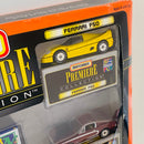 1998 Matchbox Premiere Collection Toy R Us 50 Years Anniversary Set de 4 - 50th Anniversary Rig, Ferrari F50, 97 Corvette Coupe, 68 Mustang Cobra Jet con Llantas de Goma
