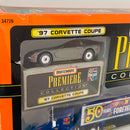 1998 Matchbox Premiere Collection Toy R Us 50 Years Anniversary Set de 4 - 50th Anniversary Rig, Ferrari F50, 97 Corvette Coupe, 68 Mustang Cobra Jet con Llantas de Goma