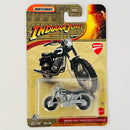 2025 Matchbox Indiana Jones Themed Ducati Scrambler negro con gris