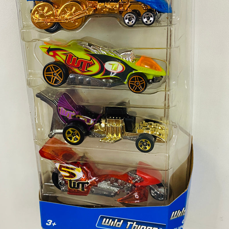 2006 Hot Wheels Multipack Exclusive Wild Things 5 Pack Set de 5 - Fathom This, Rail Rodder, Turbo Flame, Baby Boomer, Fright Bike