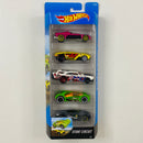 2017 Hot Wheels Multipack Exclusive Stunt Circuit 5 Pack Set de 5 - Med-Evil, Rogue Hog, Jack Hammer, Iridium, Symbolic