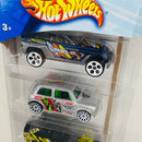 2004 Hot Wheels Multipack Exclusive Tiki Torchers 5 Pack Set de 5 - Jeep Jeepster, Mini Cooper, Ford Escort Rally, Isuzu VehiCROSS, Lancia Stratos