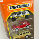 2021 Matchbox OffRoad Rally 5 Pack Set de 5 - Volkswagen 90 VW Golf Country, 2016 Fiat 500X, Jeep Wagoneer, 68 Dodge D-200, Baja Bandit