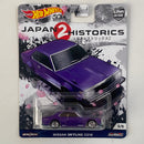 2018 Hot Wheels Premium Car Culture Japan Historics 2 Nissan Skyline C210 morado metálico Llantas de Goma RR base ZAMAC Primera Edición