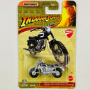 2025 Matchbox Indiana Jones Themed Ducati Scrambler negro con gris