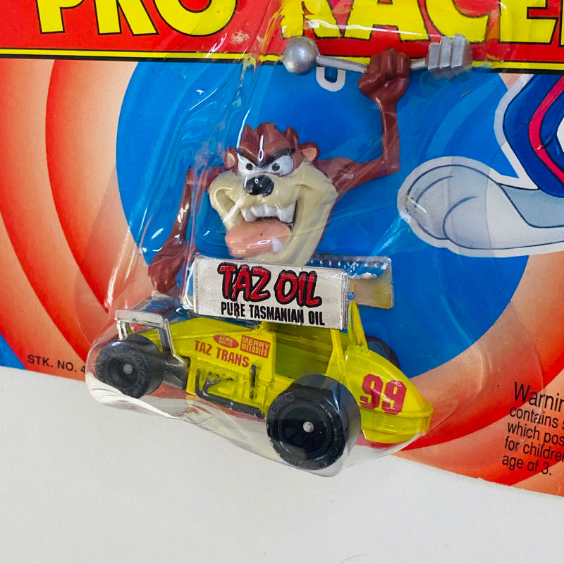 1994 Matchbox Looney Tunes Pro Racers Sprint Racer 99 amarillo con figura de Taz Demonio de Tasmania