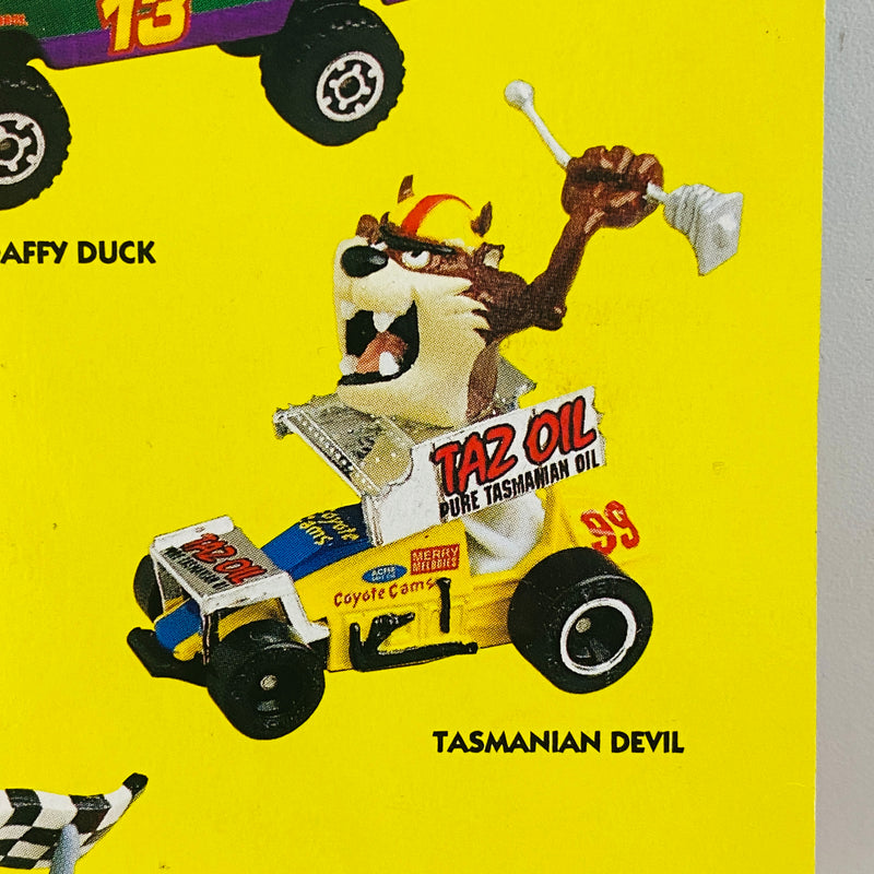 1994 Matchbox Looney Tunes Pro Racers Sprint Racer 99 amarillo con figura de Taz Demonio de Tasmania