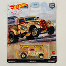 2022 Hot Wheels Premium Car Culture Dragstrip Demons 33 Willys beige Llantas de Goma RR base ZAMAC