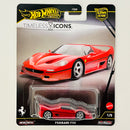 2026 Hot Wheels Premium Car Culture Timeless Icons Ferrari F50 rojo Llantas de Goma RR Primera Edición