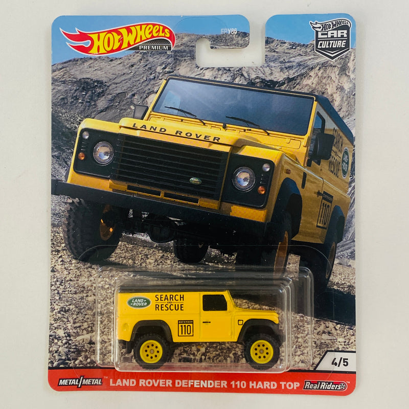 2020 Hot Wheels Car Culture Land Rover Defender 110 Hard Top amarillo Llantas de Goma RR