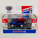2022 M2 Machines Limited Edition 1/9,600 Bazooka 75th Anniversary 1944 Willys MB Jeep S112 azul con rojo Llantas de Goma