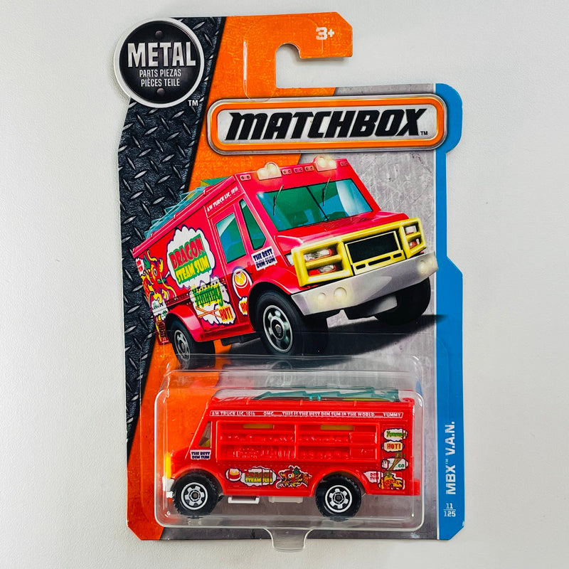 2016 Matchbox MBX Adventure City MBX Van Food Truck rojo