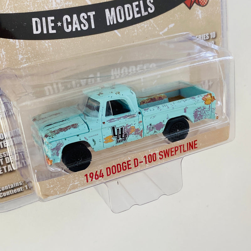 2015 Greenlight Hollywood Limited Edition Gas Monkey Garage 1964 Dodge D-100 Sweptline celeste Llantas de Goma
