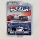 2014 Greenlight Limited Edition Hot Pursuit Wisconsin State Patrol 1967 Chevrolet Biscayne blanco con negro policial Llantas de Goma