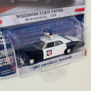 2014 Greenlight Limited Edition Hot Pursuit Wisconsin State Patrol 1967 Chevrolet Biscayne blanco con negro policial Llantas de Goma