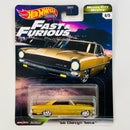 2020 Hot Wheels Premium Fast & Furious Motor City Muscle Rápidos y Furiosos 66 Chevy Nova dorado Llantas de Goma RR