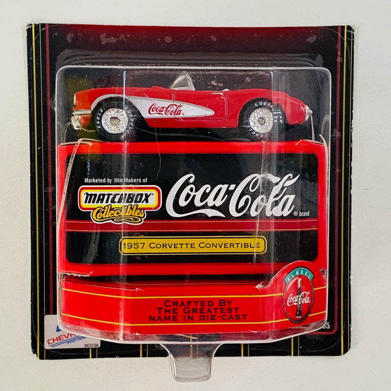 1999 Matchbox Collectibles Premiere Collection Navidad Santa Claus Coca Cola Coke 1957 Corvette Convertible rojo con blanco Llantas de Goma - Detalle Tarjeta