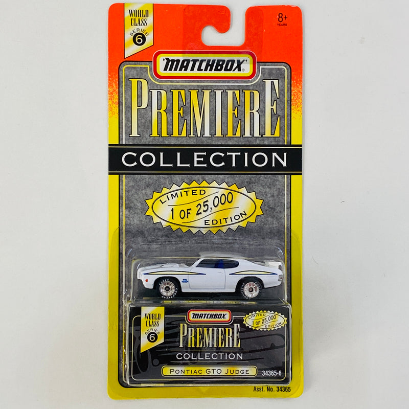 1996 Matchbox Premiere Collection World Class Limited Edition 1/25,000 70 Pontiac GTO Judge blanco Llantas de Goma