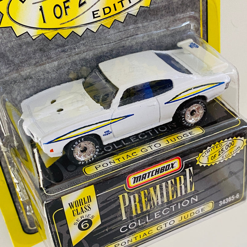 1996 Matchbox Premiere Collection World Class Limited Edition 1/25,000 70 Pontiac GTO Judge blanco Llantas de Goma