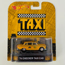 2015 Hot Wheels Premium Entertainment Taxi 74 Checker Taxi Cab naranja Llantas de Goma RR base ZAMAC - Primera y Única Edición