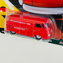 2021 Hot Wheels Premium Car Culture Deutschland Design Porsche Renndienst Volkswagen T1 Panel Bus rojo Llantas de Goma RR base ZAMAC