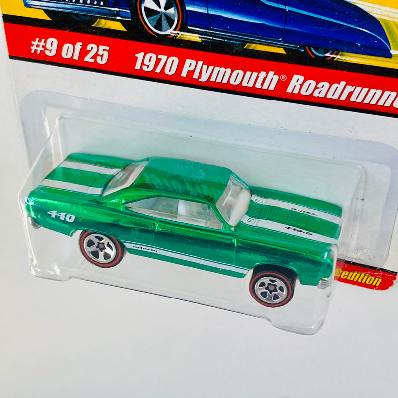 2005 Hot Wheels Classics Series 1 1970 Plymouth Roadrunner verde spectraflame Redline 5SP base ZAMAC