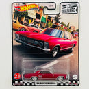2021 Hot Wheels Premium Boulevard 64 Buick Riviera rojo metálico Llantas de Goma RR base ZAMAC