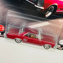 2021 Hot Wheels Premium Boulevard 64 Buick Riviera rojo metálico Llantas de Goma RR base ZAMAC