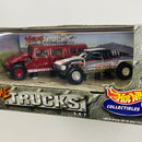 2000 Hot Wheels Collectibles Xtreme Trucks Set de 2 con Llantas de Goma RR - Hummer y Toyota Baja Truck