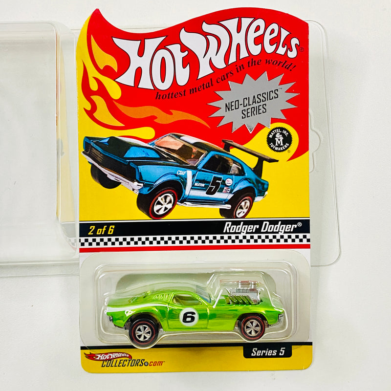 2006 Hot Wheels RLC Exclusivo Red Line Club Neo Classics Limited Edition 7,524/11,000 Rodger Dodger verde spectraflame Llantas Redline RL